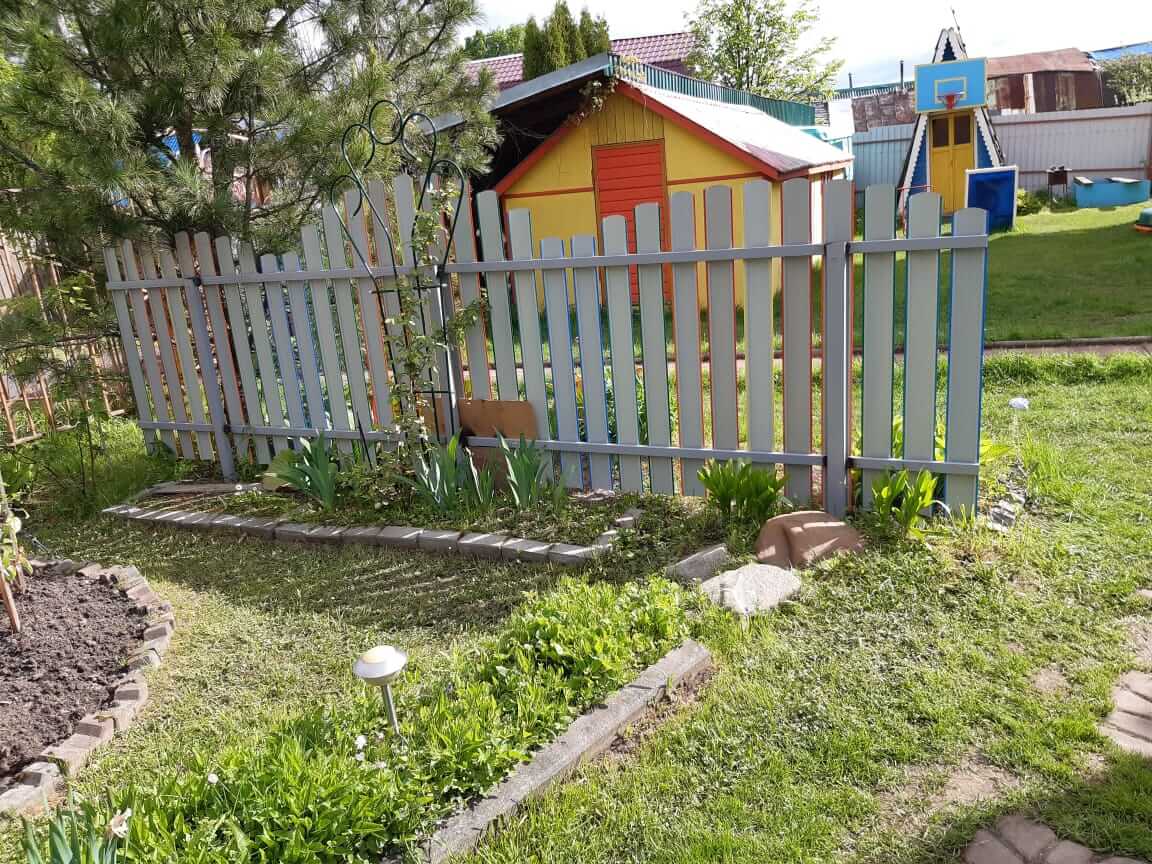 забор из разноцветного штакетника односторонний фото3 в Бишкеке