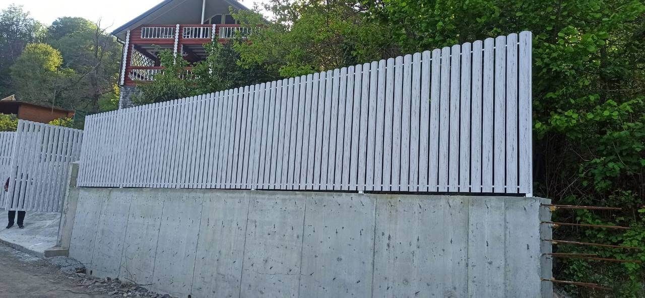 Забор из штакетника 41м в оттенке под дерево Беленый Дуб 2xPrintech двусторонний фото 9 в Бишкеке