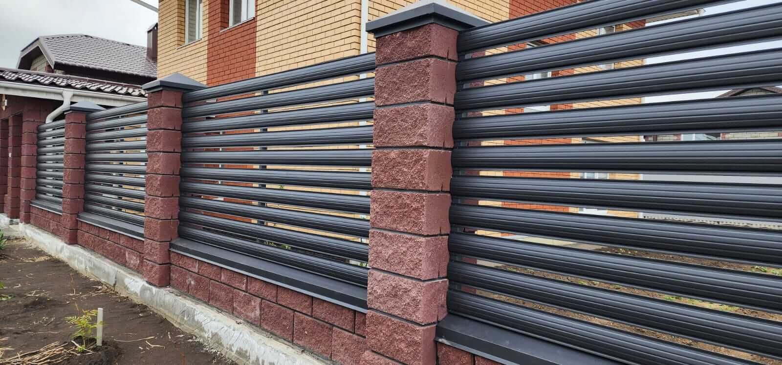 Забор-ранчо из штакетника 21м RAL7024/7024 Серый Графит МАТТЕ двусторонний в Бишкеке
