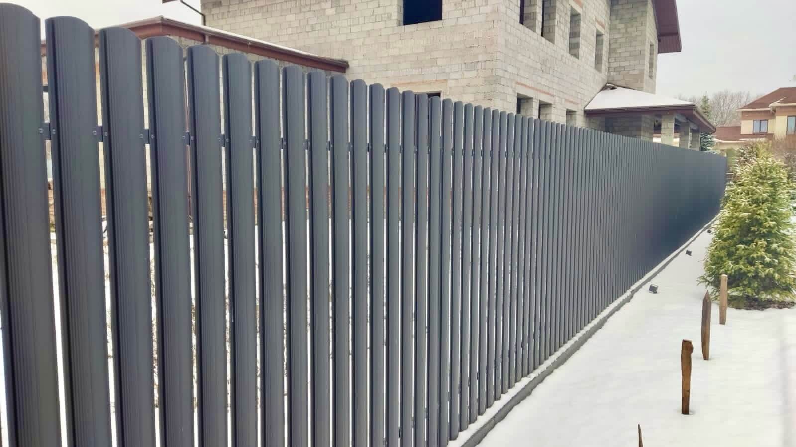 Забор из евроштакетника 33м RAL7024/7024 Серый Графит двусторонний МАТТЕ в Бишкеке